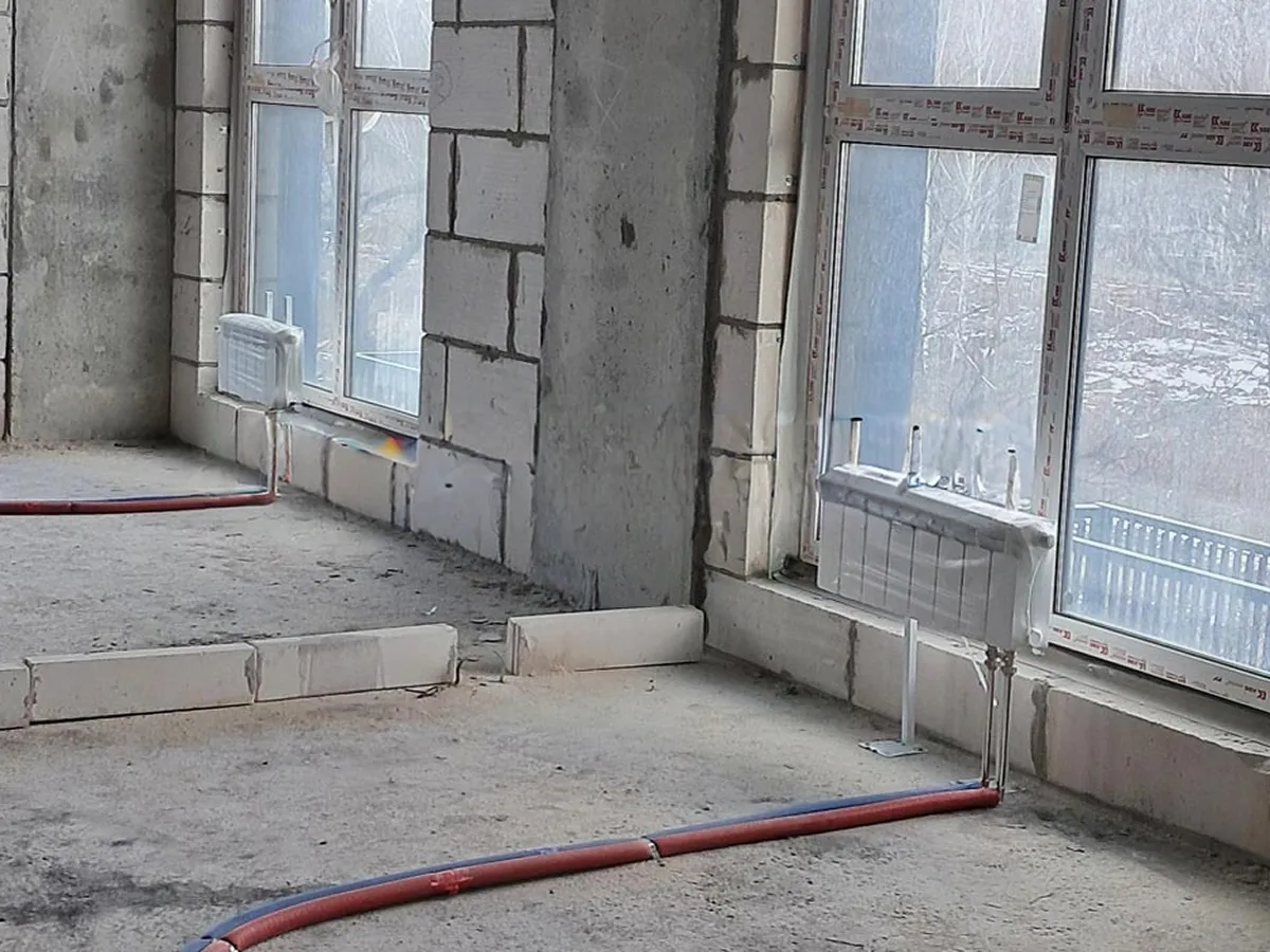 Замена отопления от застройщика в трёхкомнатной квартире